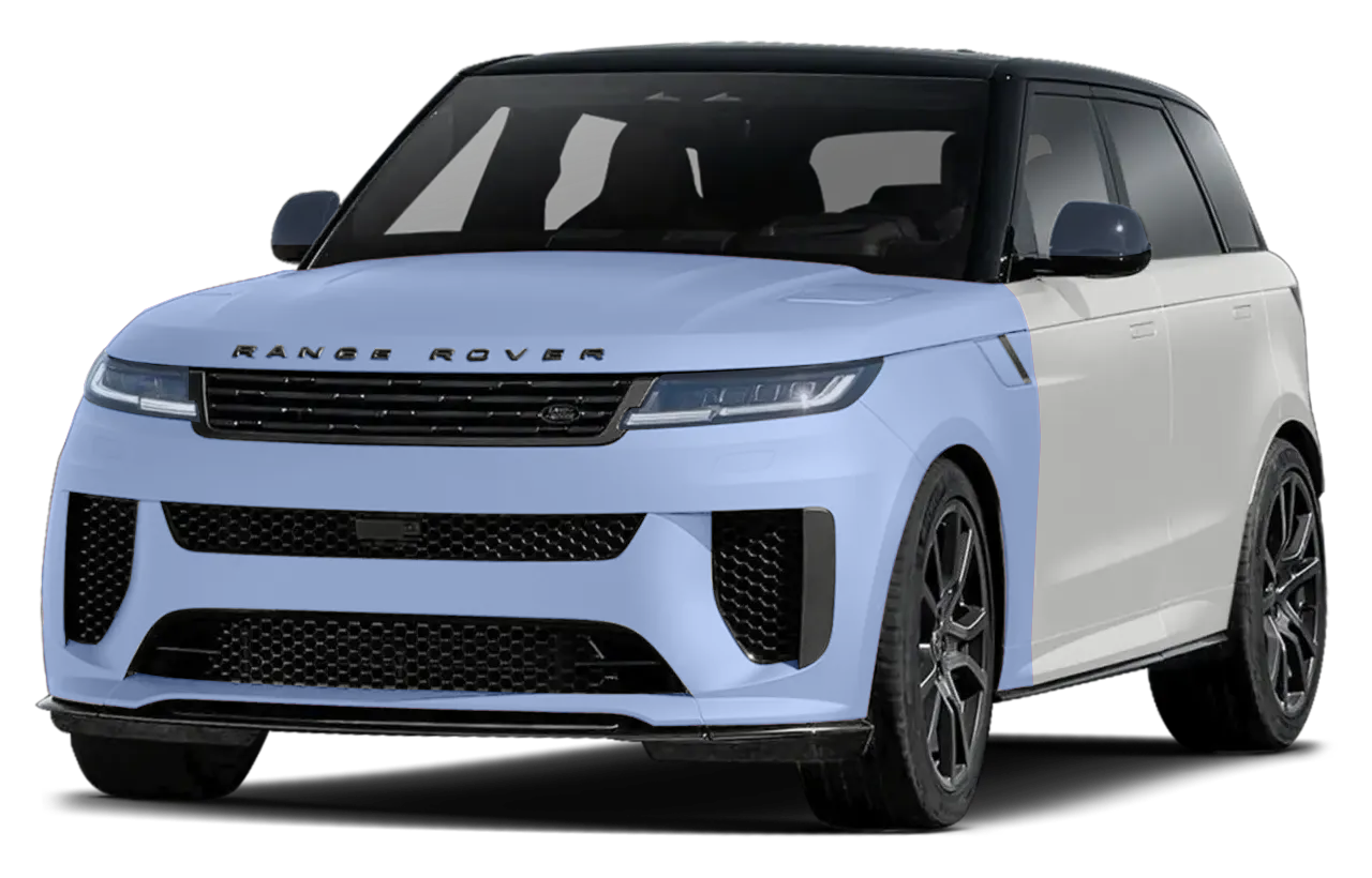 Full Front Coverage coverage illustration on a Range Rover